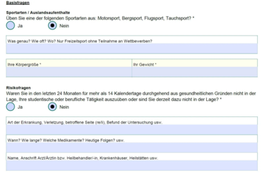 Berufsunfähigkeitsaktion LV1871 VWI Vereinfachte Fragen 1